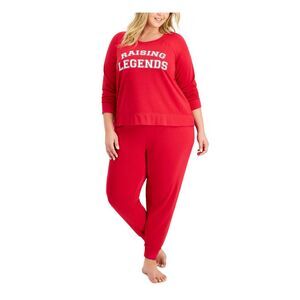 FAMILY PJs Womens Raising Legends Red T-Shirt Cuffed Pants Pajamas Plus 1X